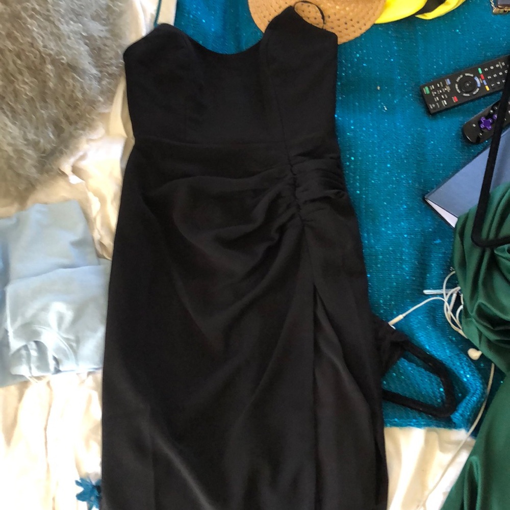 Black strapless NBD dress